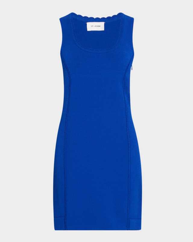 Scoop-Neck Sleeveless Mixed-Gauge Rib Dress